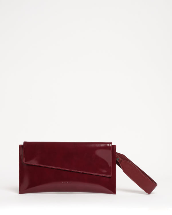 Medea burgundy semi patent leather