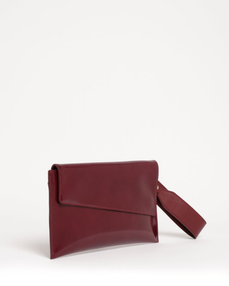 Medea burgundy semi patent leather